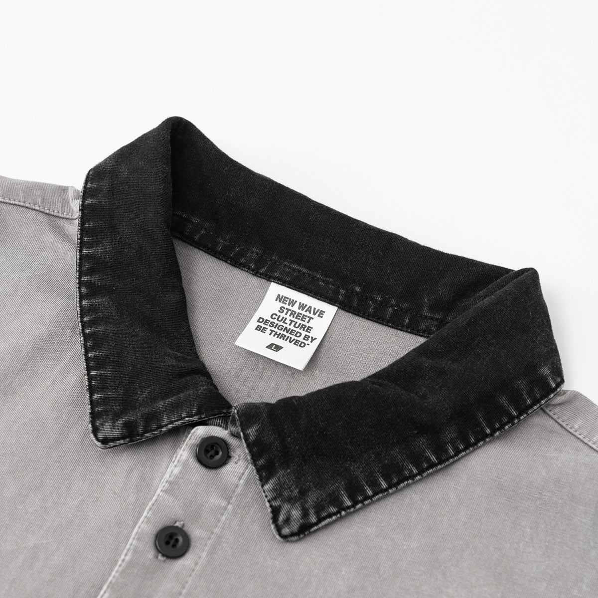 Polo lavado de color en contraste de 8.5 oz