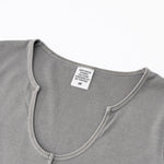 Fitted Rib-Knit V Neck T-Shirt 8.2oz