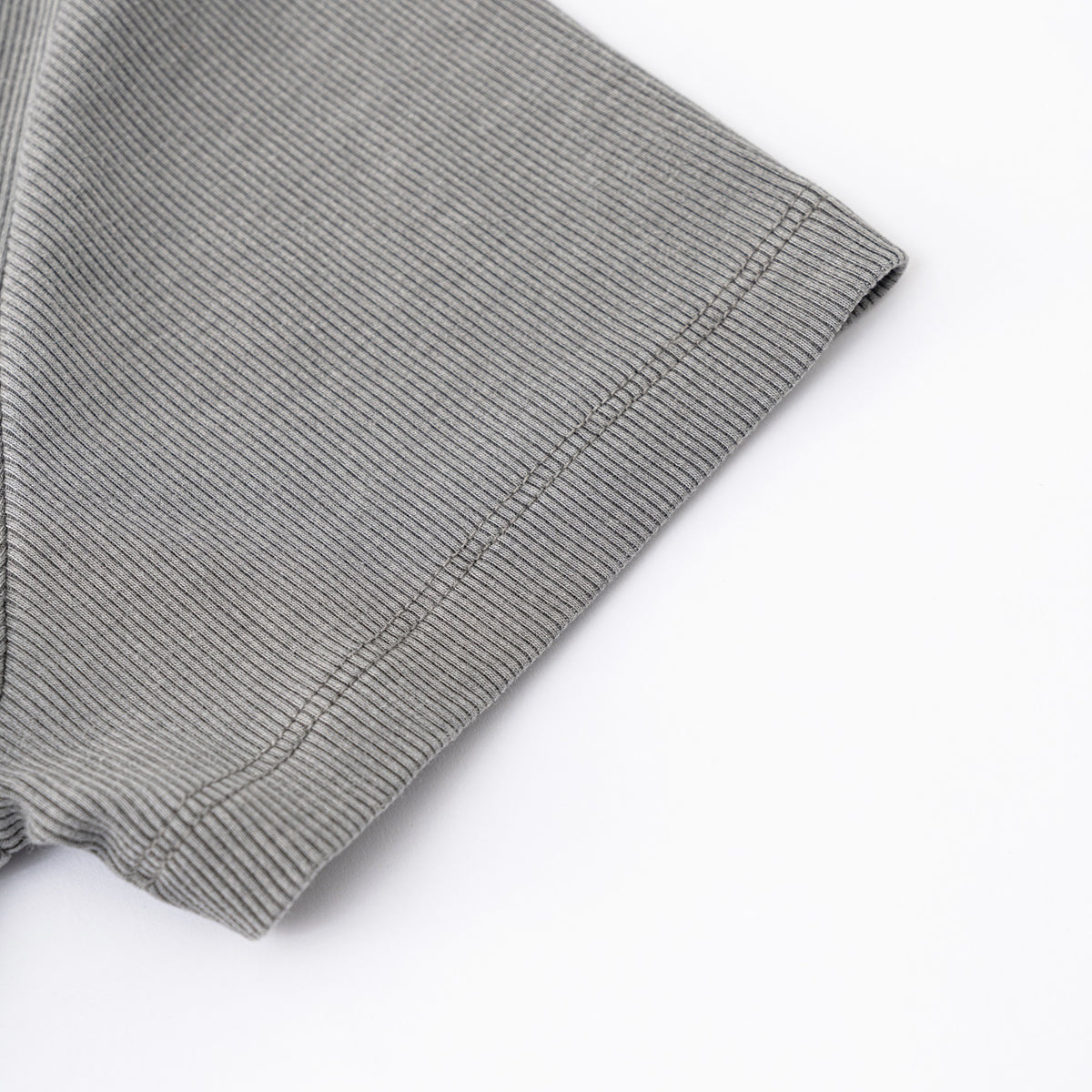 Fitted Rib-Knit V Neck T-Shirt 8.2oz