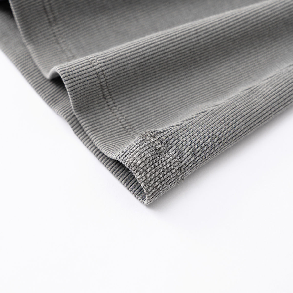 Fitted Rib-Knit V Neck T-Shirt 8.2oz