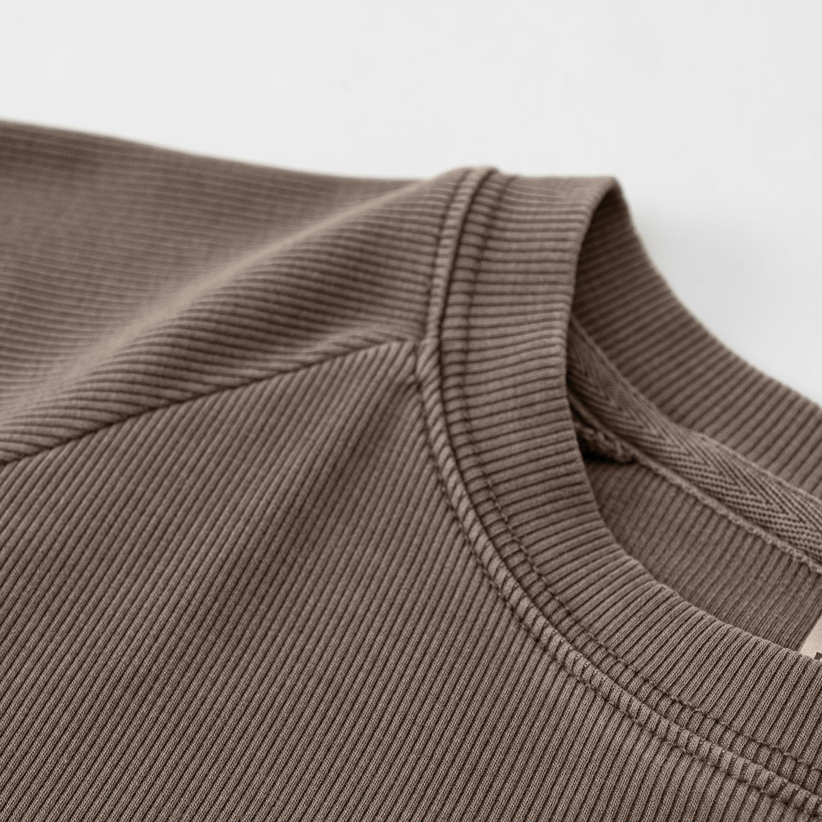 Crew Neck Ribbed Crop T Shirt 8oz