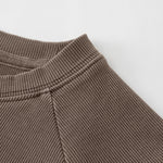 Crew Neck Ribbed Crop T Shirt 8oz