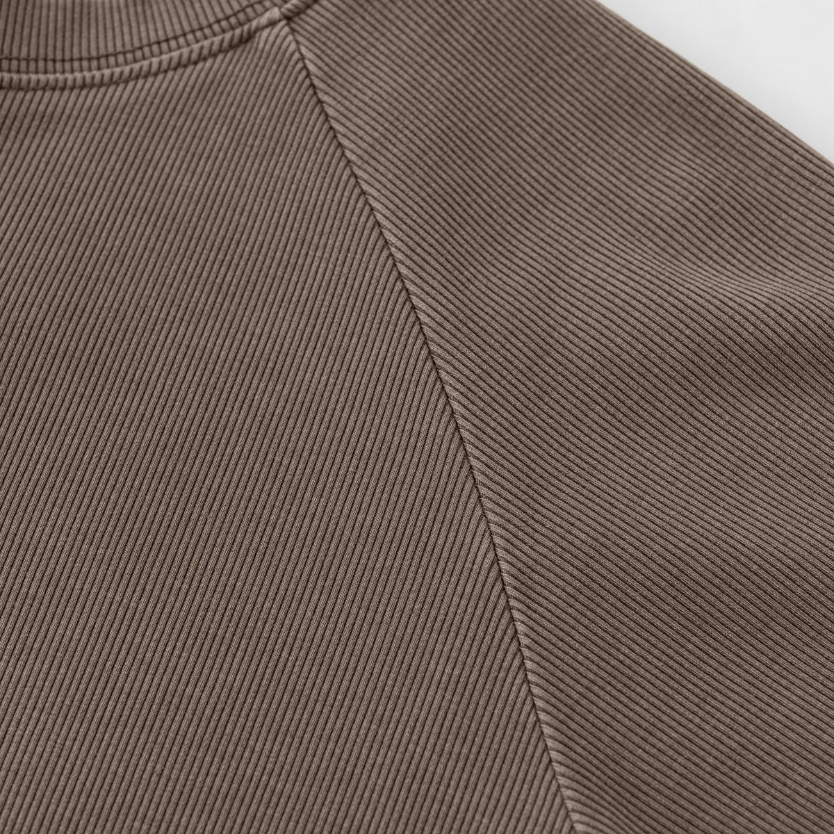 Crew Neck Ribbed Crop T Shirt 8oz