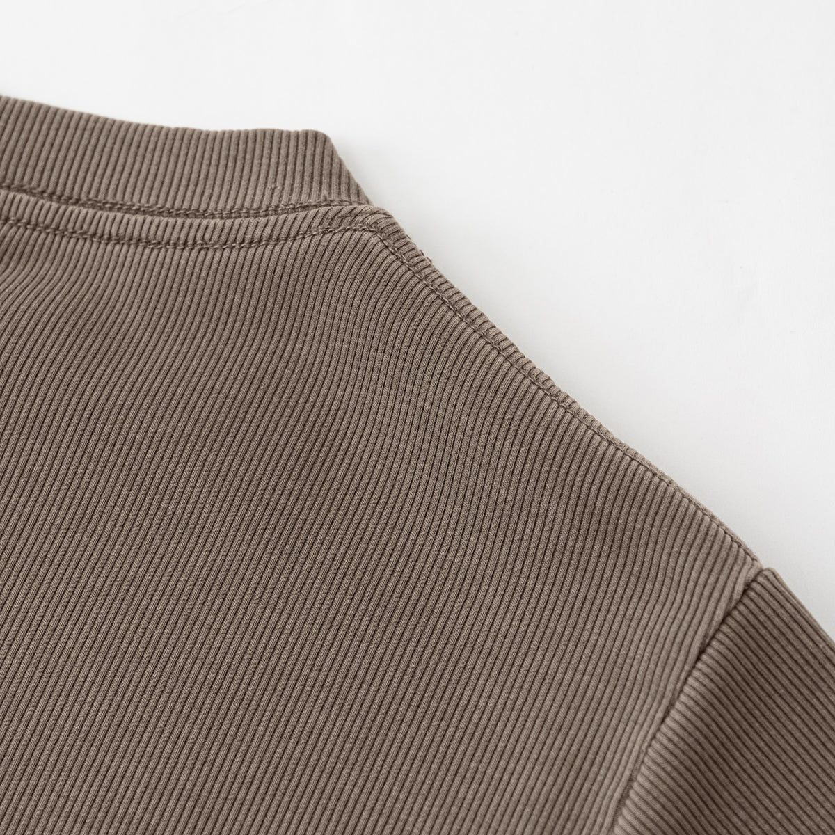 Washed Crew Neck Ribbed Crop Tee 8oz