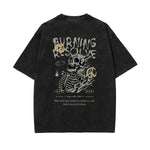 Skull Graphic Stone Wash Tee-INNBLAC Fashion Apparel