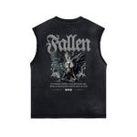 Washed Skull Graphic Sleeveless Tee-INNBLAC Fashion Apparel