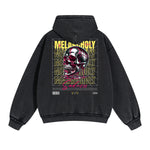 Skull Artwork Graphic Faded Hoodie-INNBLAC Fashion Apparel