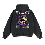 Skull Artwork Graphic Faded Hoodie-INNBLAC Fashion Apparel