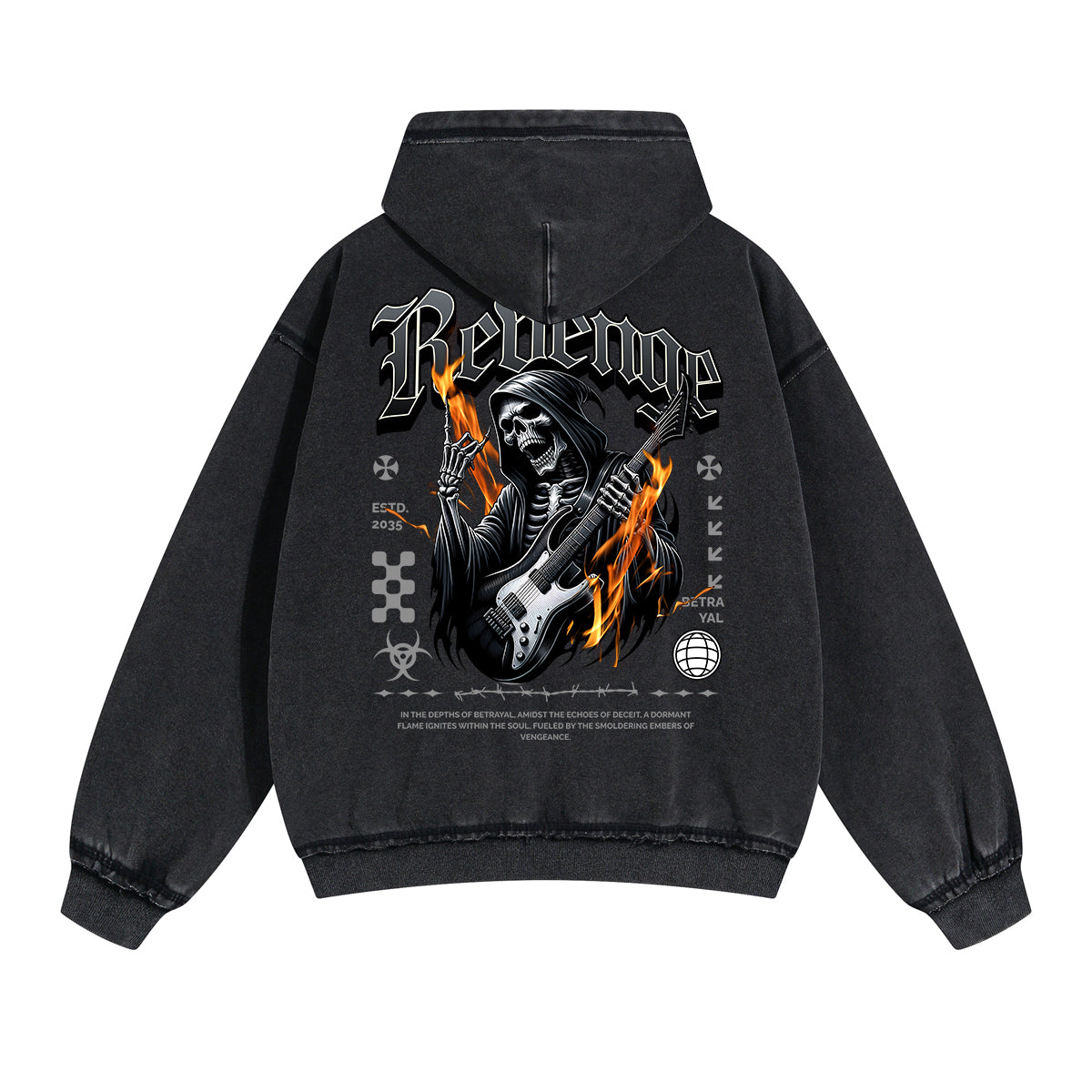 Punk Skull Graphic Zipper Hoodie-INNBLAC Fashion Apparel