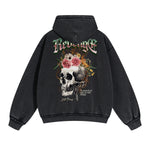 Punk Skull Graphic Zipper Hoodie-INNBLAC Fashion Apparel