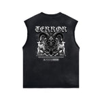 Gothic Skeleton Back Print Sleeveless Tee-INNBLAC Fashion Apparel