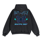 Gothic Butterfly Back Print Hoodie-INNBLAC Fashion Apparel