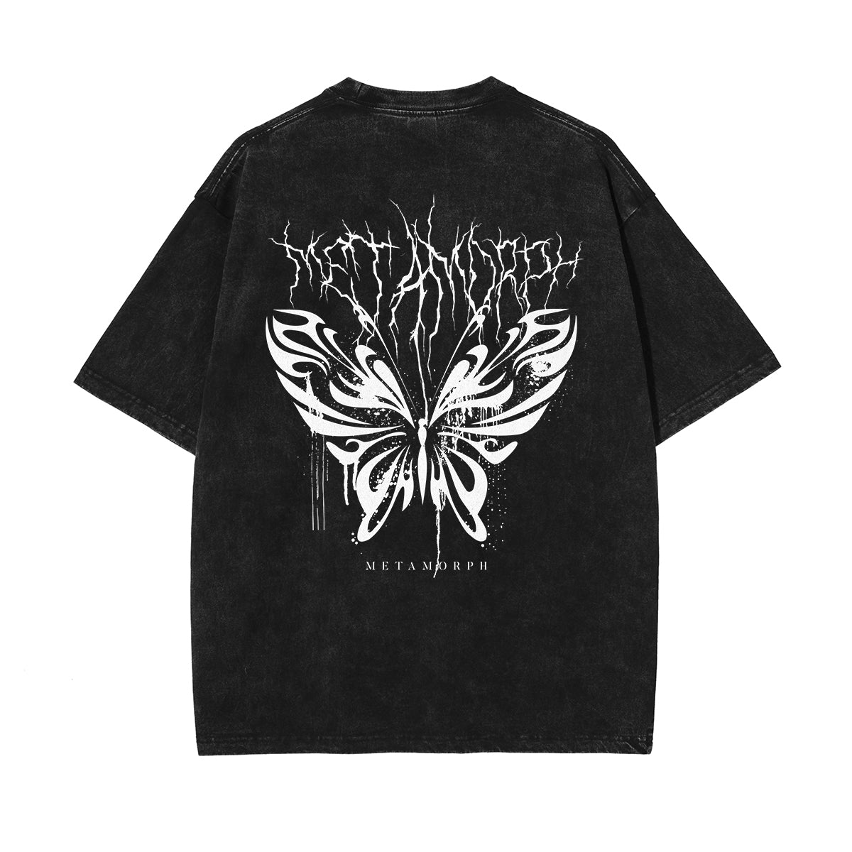 Butterfly Graphic Stone Wash Tee-INNBLAC Fashion Apparel
