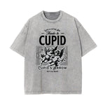 Washed Faded Cupid Sniper Graphic Tee-INNBLAC Fashion Apparel