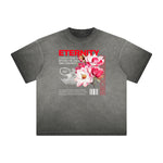 Distressed Faded Rebel Pattern Tee-INNBLAC Fashion Apparel