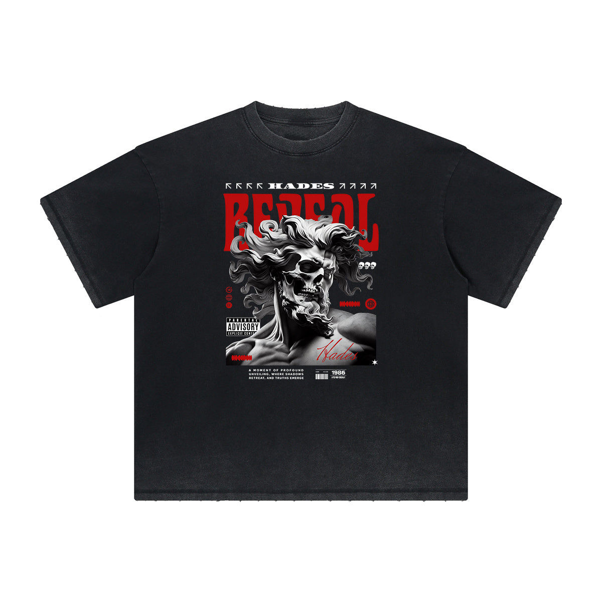 Heavyweight Distressed Streetwear Graphic Tee-INNBLAC Fashion Apparel