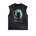 Black Faded Rebel Graphic Tank Top-INNBLAC Fashion Apparel