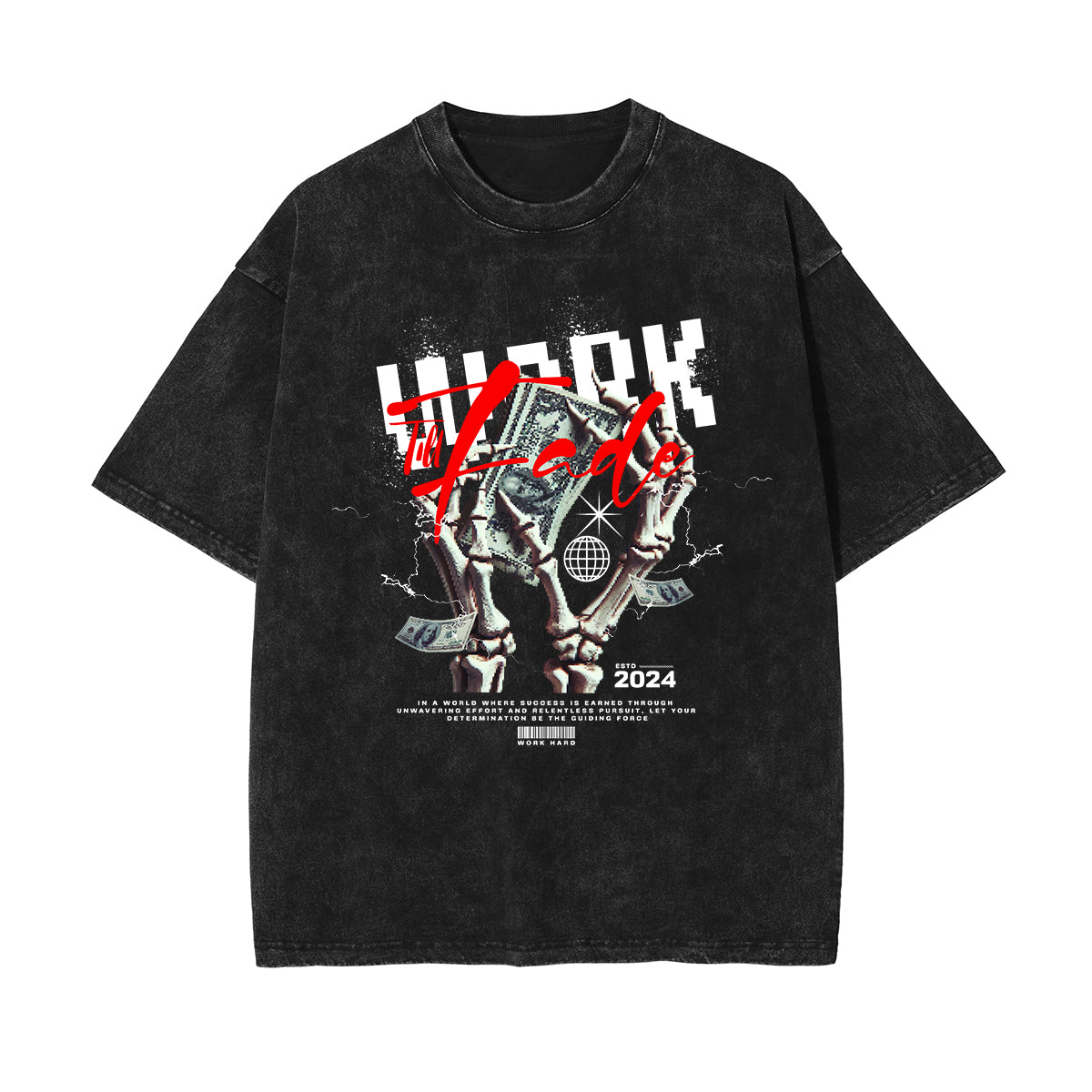 Stone Wash Abstract Pattern T Shirt-INNBLAC Fashion Apparel