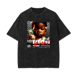 Stone Wash Abstract Pattern T Shirt-INNBLAC Fashion Apparel