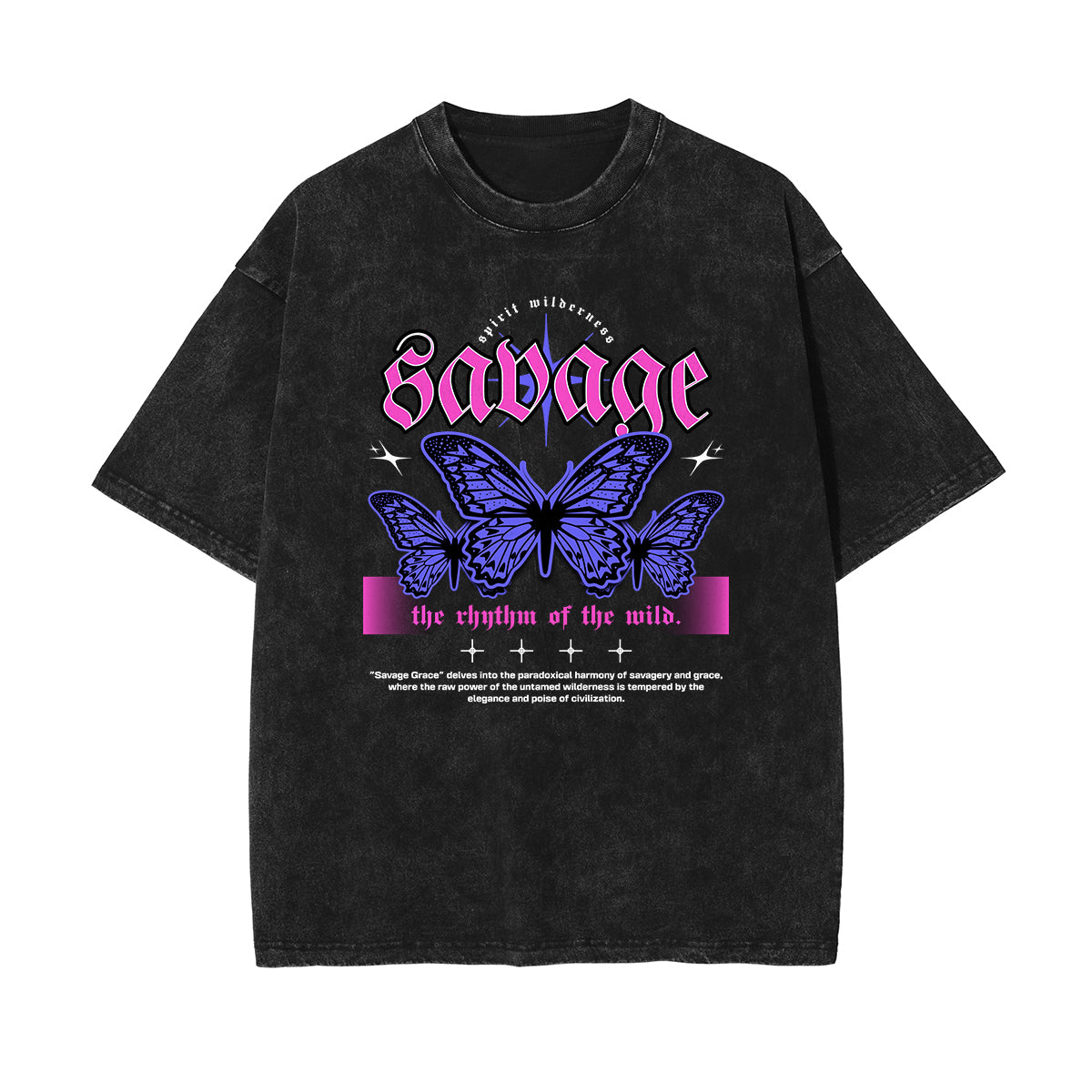 Stone Wash Abstract Pattern T Shirt-INNBLAC Fashion Apparel