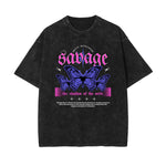 Stone Wash Abstract Pattern T Shirt-INNBLAC Fashion Apparel