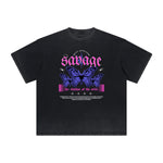 Distressed Streetwear Abstract Graphic Tee-INNBLAC Fashion Apparel