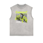 Sleeveless Street Art Abstract Graphic Tee-INNBLAC Fashion Apparel