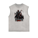 Sleeveless Street Art Abstract Graphic Tee-INNBLAC Fashion Apparel