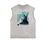 Sleeveless Street Art Abstract Graphic Tee-INNBLAC Fashion Apparel