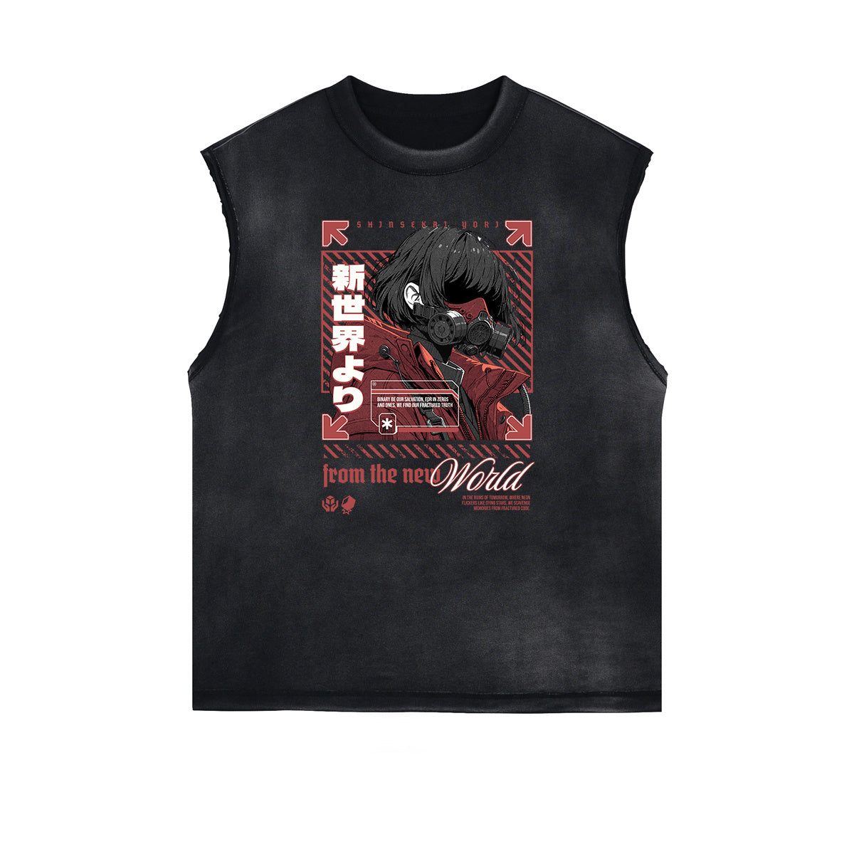 Sleeveless Washed Street Style Graphic T Shirt-INNBLAC Fashion Apparel