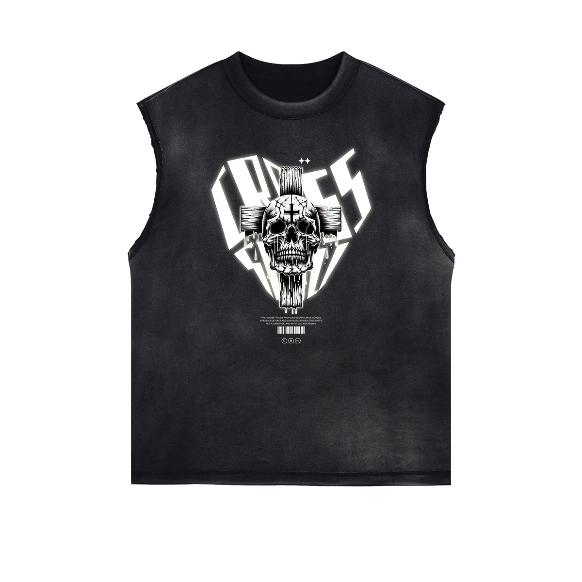 Sleeveless Washed Street Style Graphic T Shirt-INNBLAC Fashion Apparel