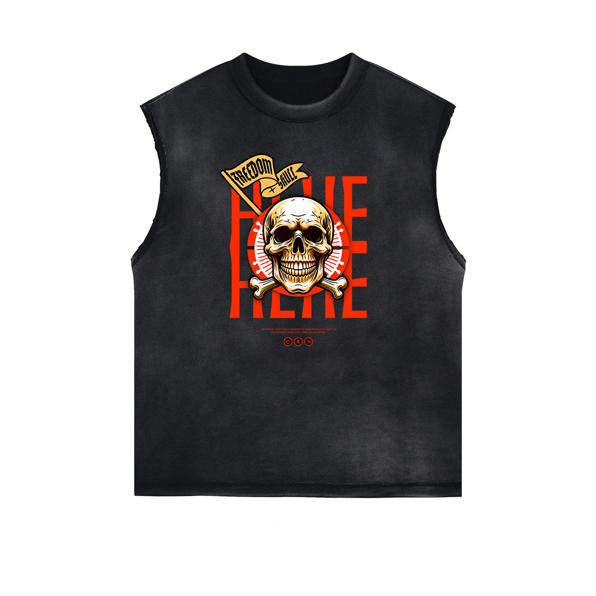 Sleeveless Washed Street Style Graphic T Shirt-INNBLAC Fashion Apparel