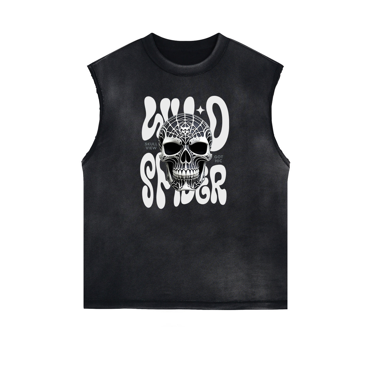 Sleeveless Washed Street Style Graphic T Shirt-INNBLAC Fashion Apparel