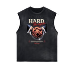 Sleeveless Washed Street Style Graphic T Shirt-INNBLAC Fashion Apparel