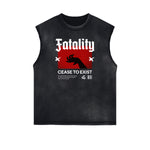 Sleeveless Street Style Abstract Pattern T Shirt-INNBLAC Fashion Apparel