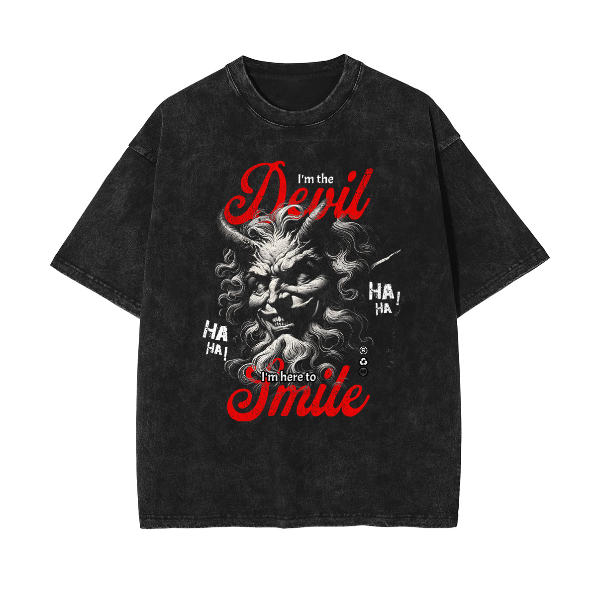 Stone Wash Streetwear Pattern T Shirt-INNBLAC Fashion Apparel