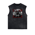 Sleeveless Streetwear Graphic Thick T Shirt-INNBLAC Fashion Apparel