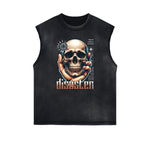 Sleeveless Streetwear Graphic Thick T Shirt-INNBLAC Fashion Apparel