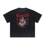 Faded Cupid Statues Pattern Tee-INNBLAC Fashion Apparel