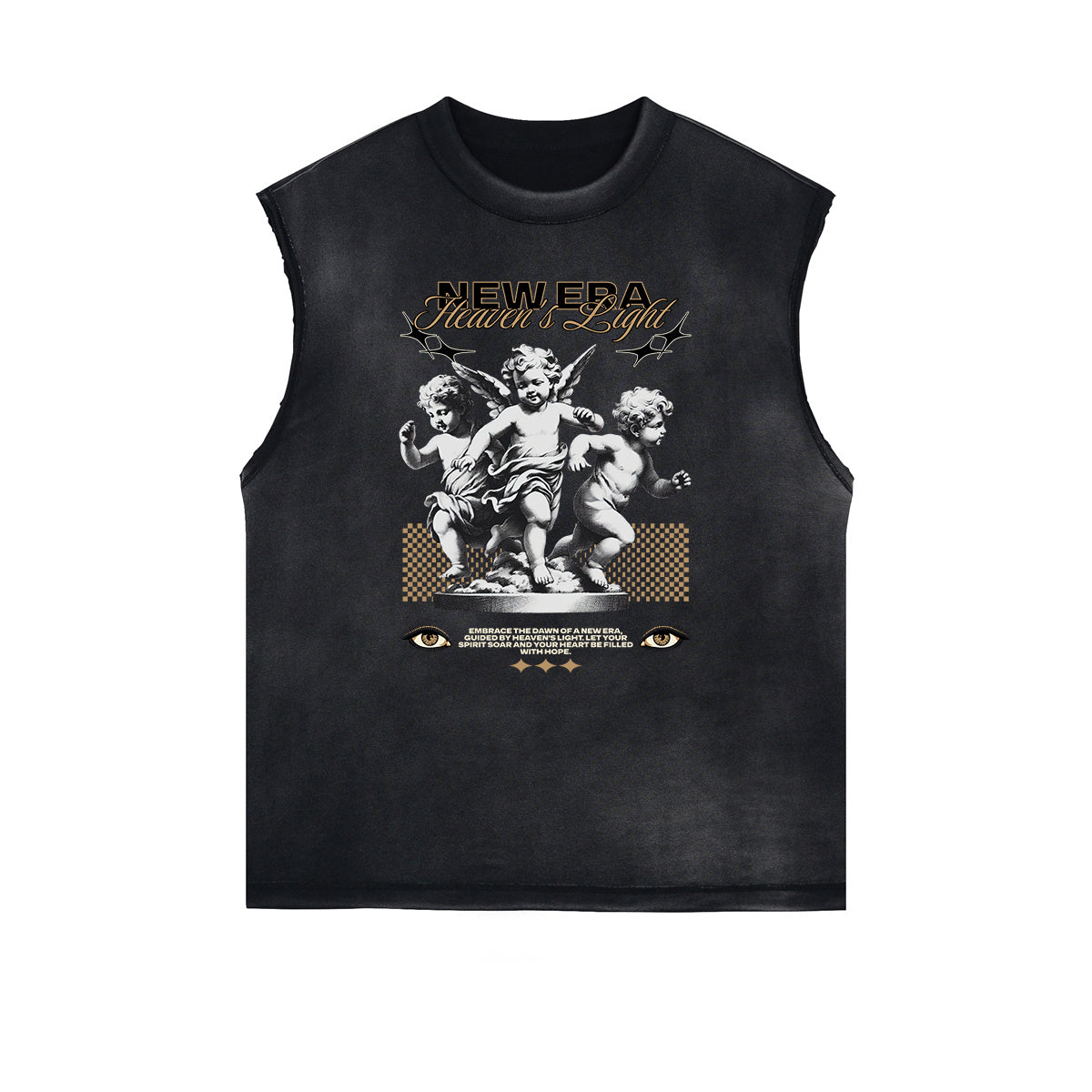 Faded Vintage Cupid Graphic Tank Top-INNBLAC Fashion Apparel