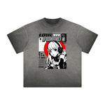Heavyweight Distressed Anime Graphic Tee-INNBLAC Fashion Apparel
