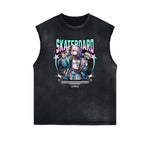 Sleeveless Thick Y2K Anime Graphic Tee-INNBLAC Fashion Apparel