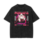 Stone Wash Manga Style Graphic Tee-INNBLAC Fashion Apparel