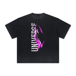 Distressed Face Blurred Design Graphic Tee-INNBLAC Fashion Apparel