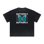 Distressed Butterfly Graphic T Shirt-INNBLAC Fashion Apparel