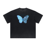 Distressed Butterfly Graphic T Shirt-INNBLAC Fashion Apparel