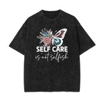 Stone Wash Butterfly Pattern Tee-INNBLAC Fashion Apparel