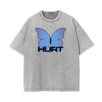 Washed Faded Butterfly Graphic Tee-INNBLAC Fashion Apparel