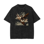Washed Celestial & Angel Graphic Tee-INNBLAC Fashion Apparel