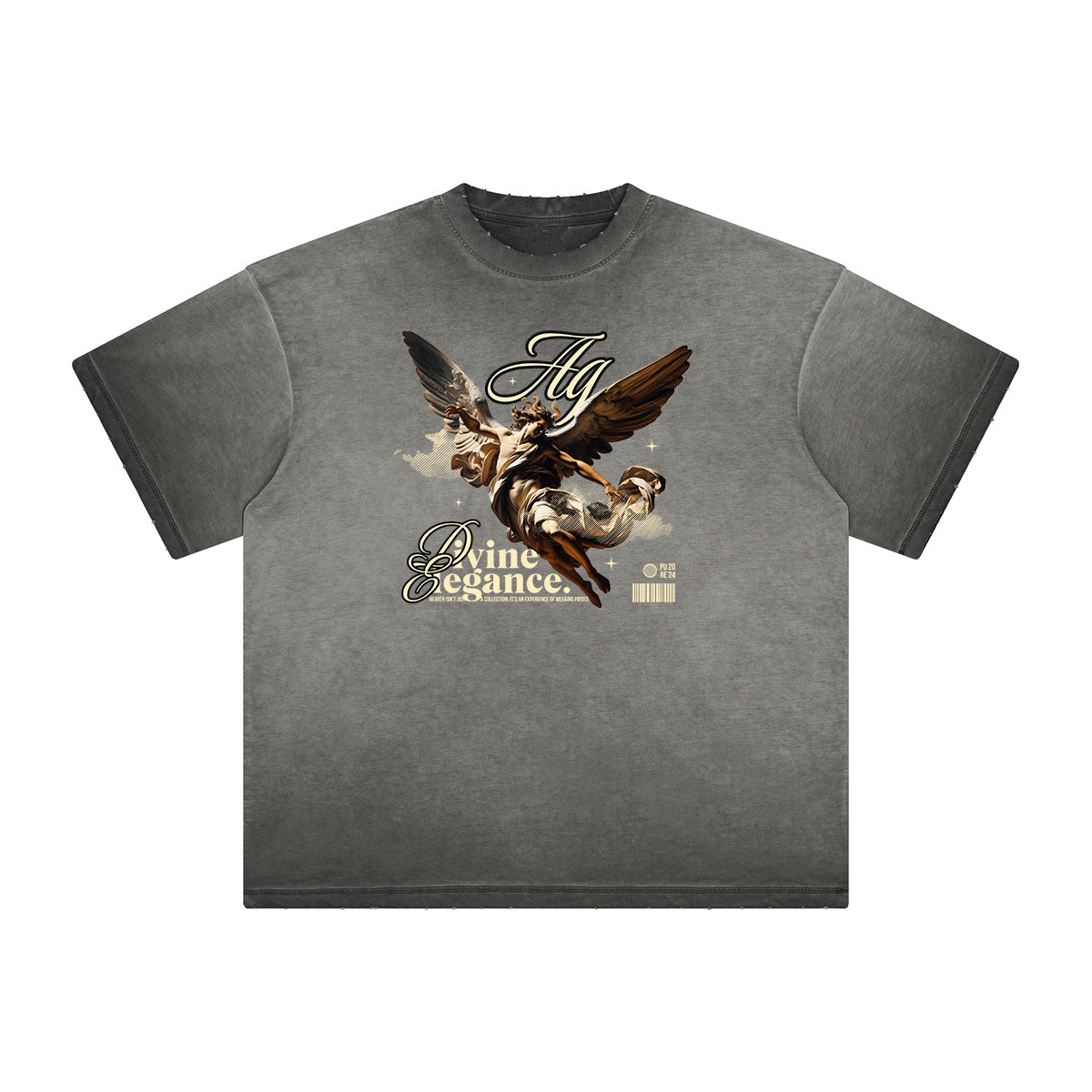 Distressed Celestial & Angel Graphic Tee-INNBLAC Fashion Apparel